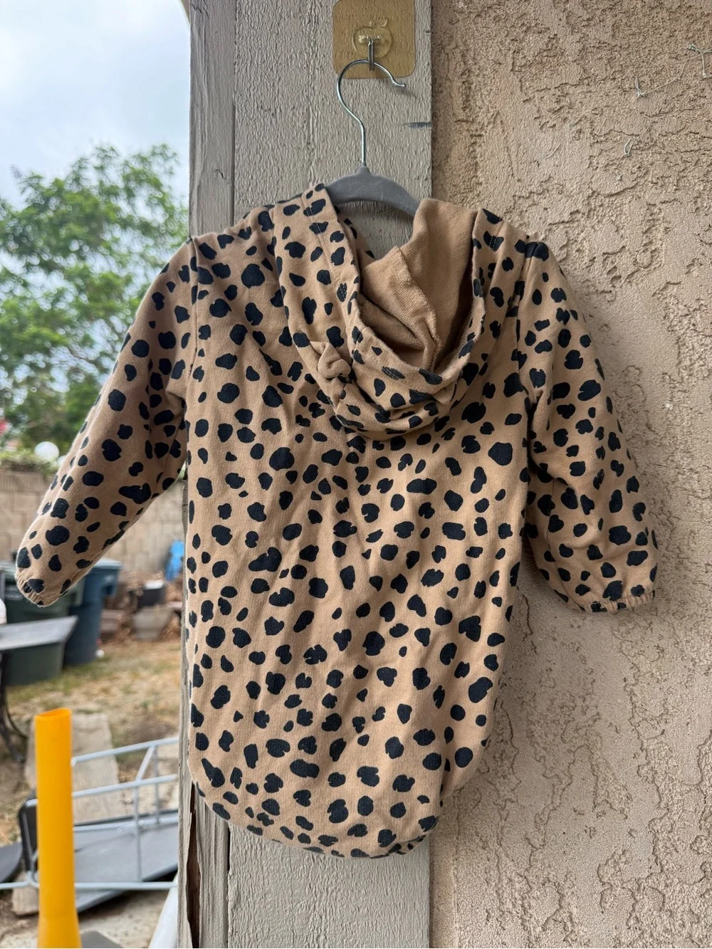 Carter's Tan & Black Leopard Print Hooded Baby Bodysuit
